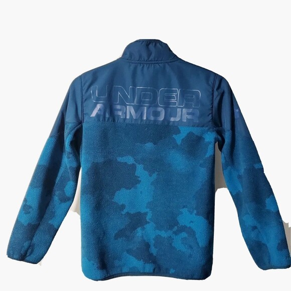 Under Armour Fleece Jacket Techno Teal Young Medium NWT - Picture 2 of 9
